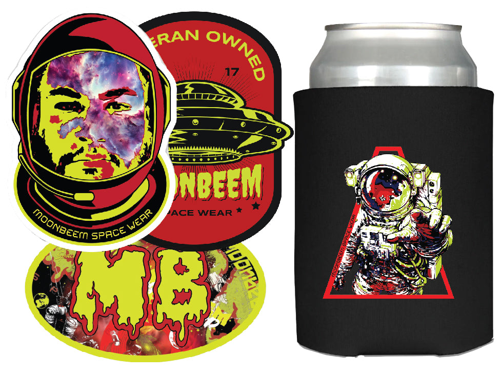 Moonbeem Space Koozie/Sticker Pack